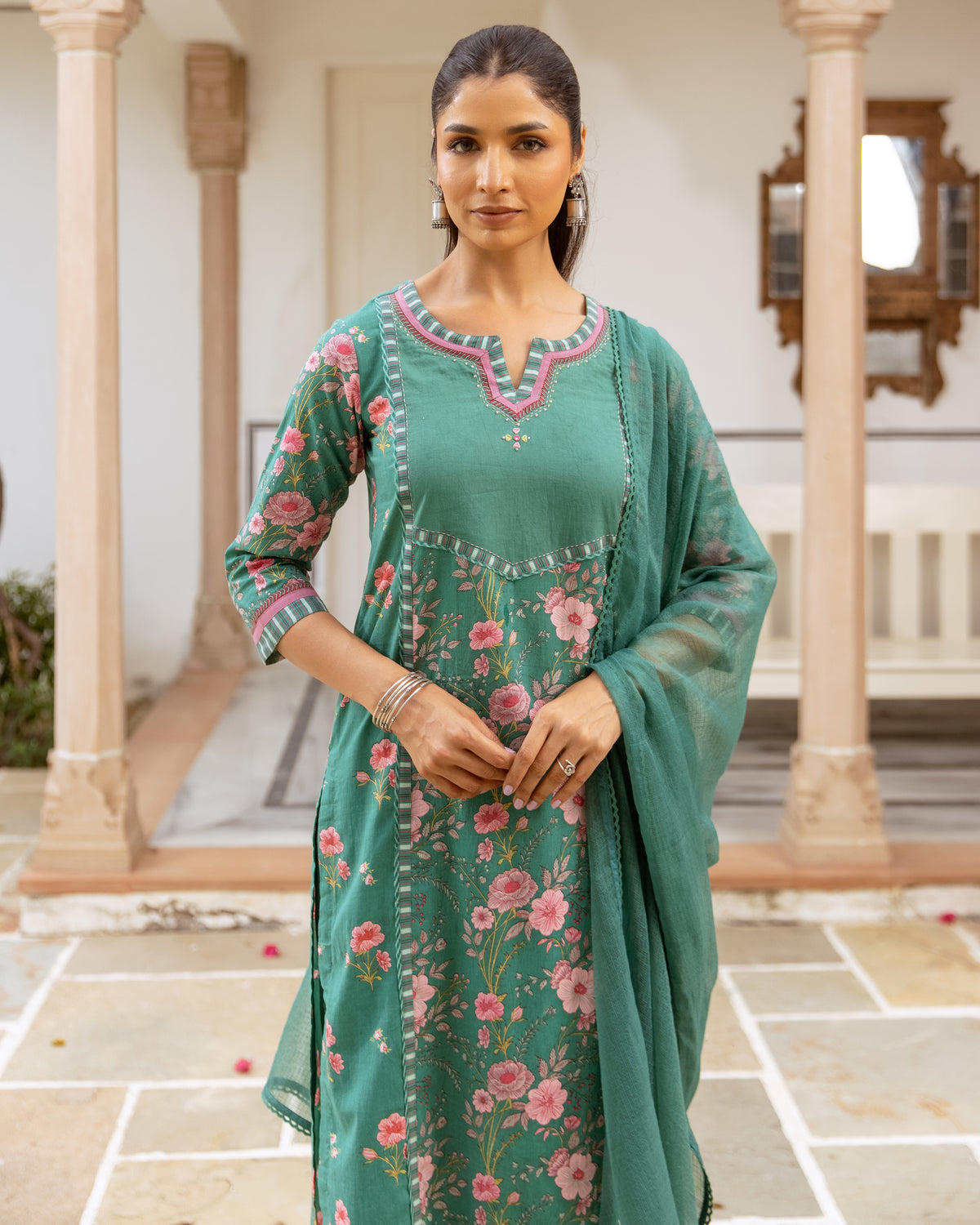 Teal Green Complete Suit Set