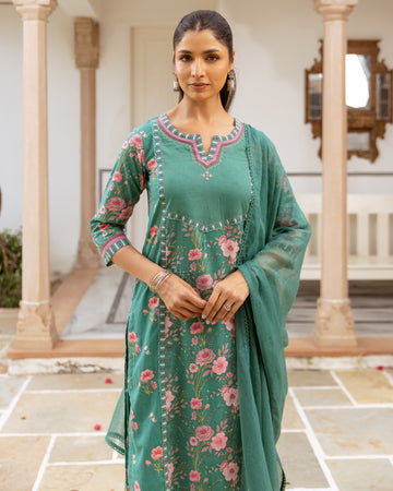 Teal Green Complete Suit Set