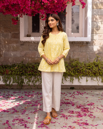 Pastel Yellow Short Top