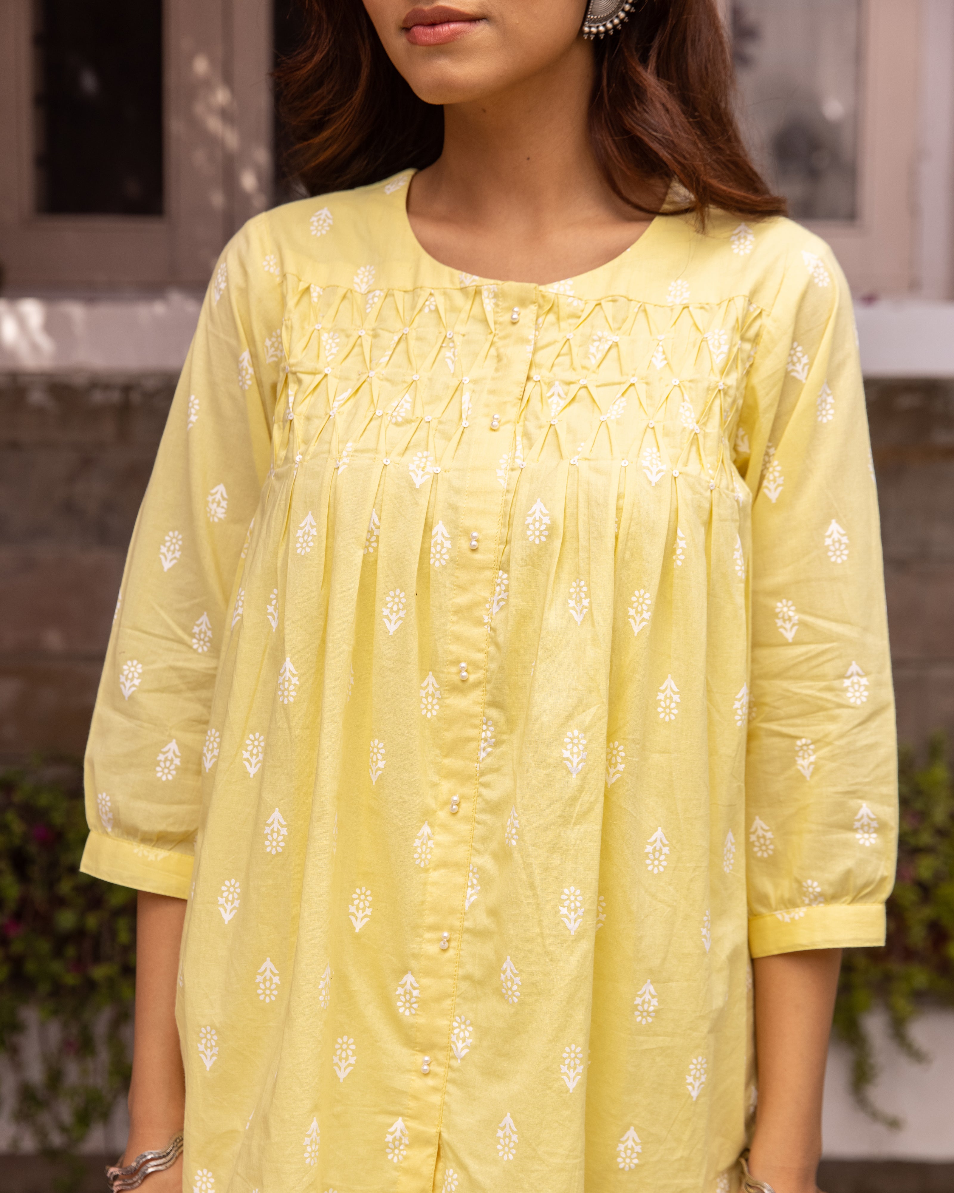 Pastel Yellow Short Top