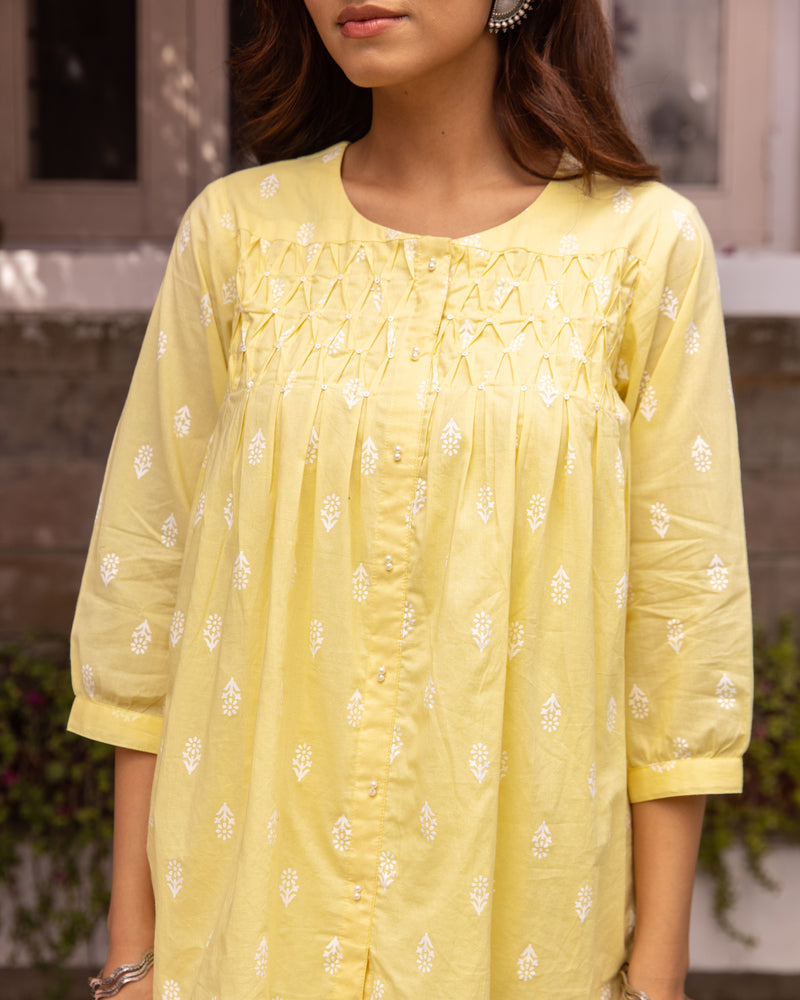 Pastel Yellow Short Top