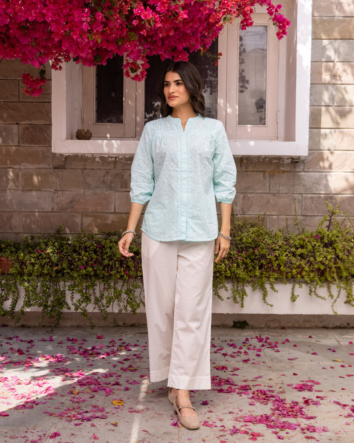 Powder Blue Short Top