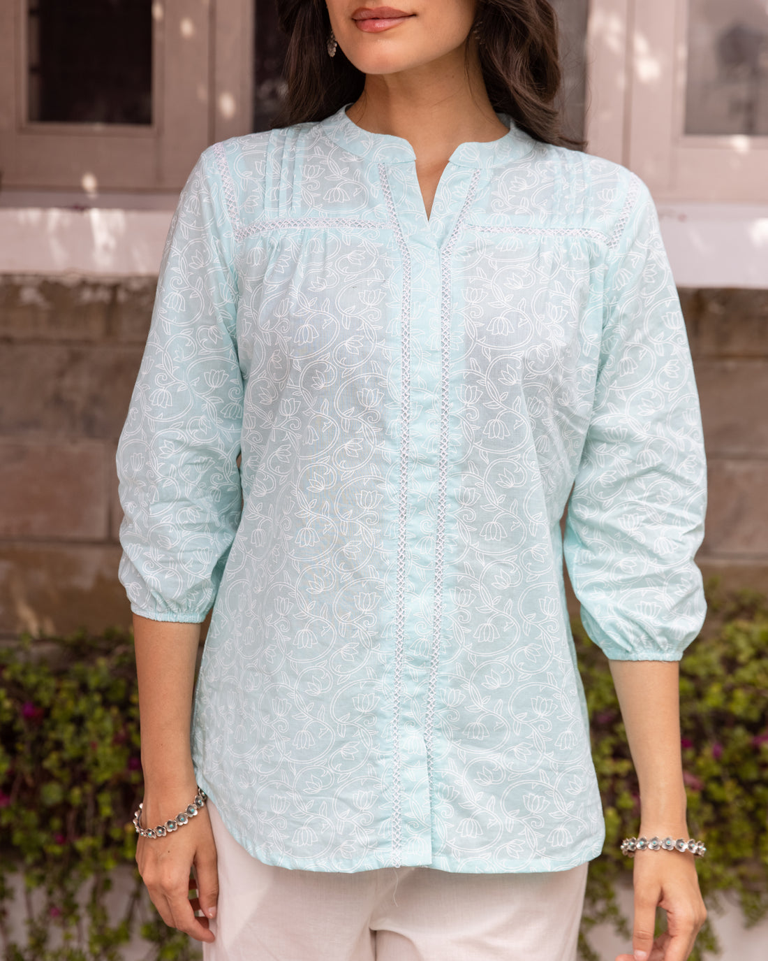 Powder Blue Short Top