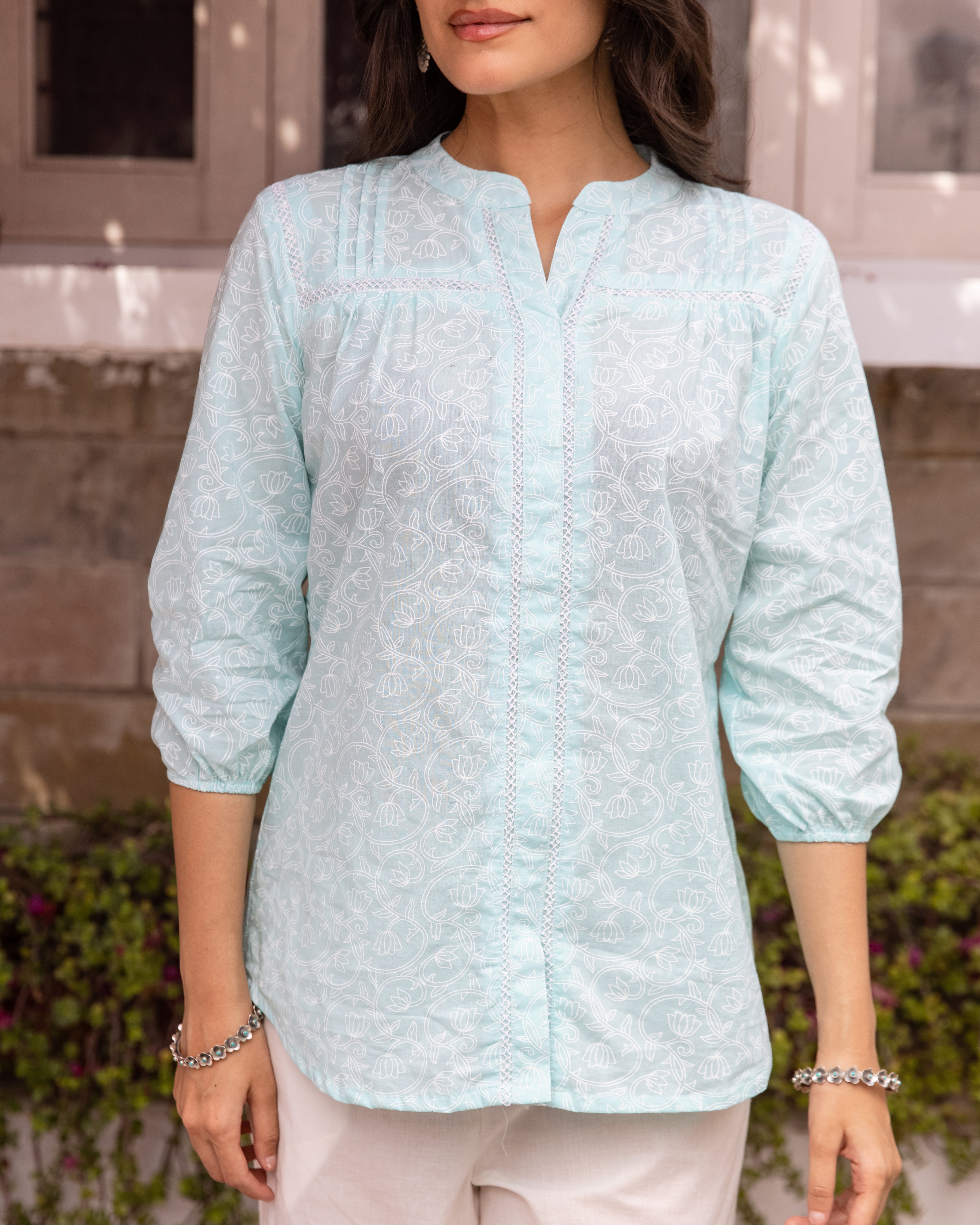 Powder Blue Short Top