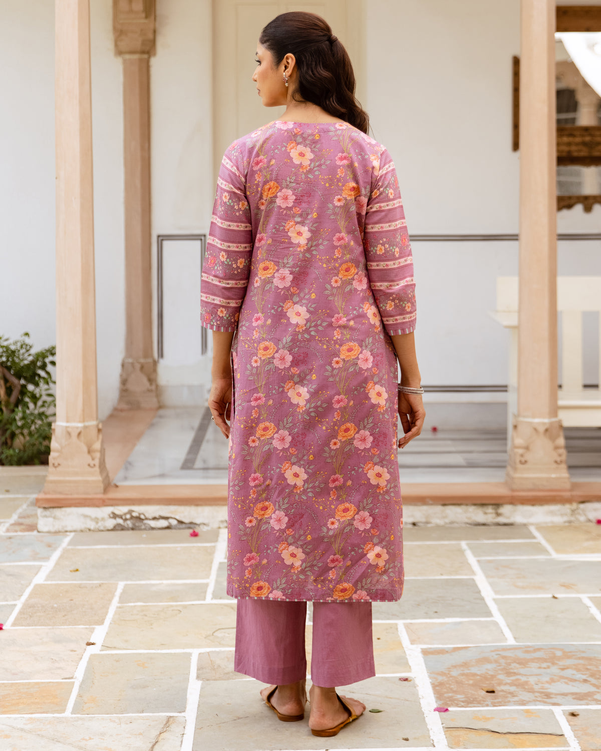 Mauve Purple Cotton Kurta (Pant Not Included)