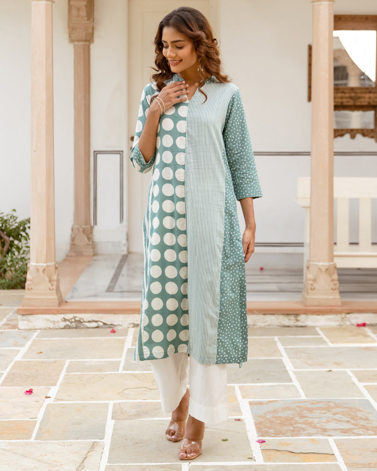 Pastel Sage Green Kurta (Pant not included)
