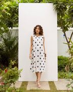 Classic Black & White Cotton Polka Dress
