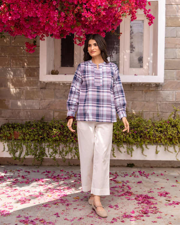 Dusty Lavender Blue Short Top