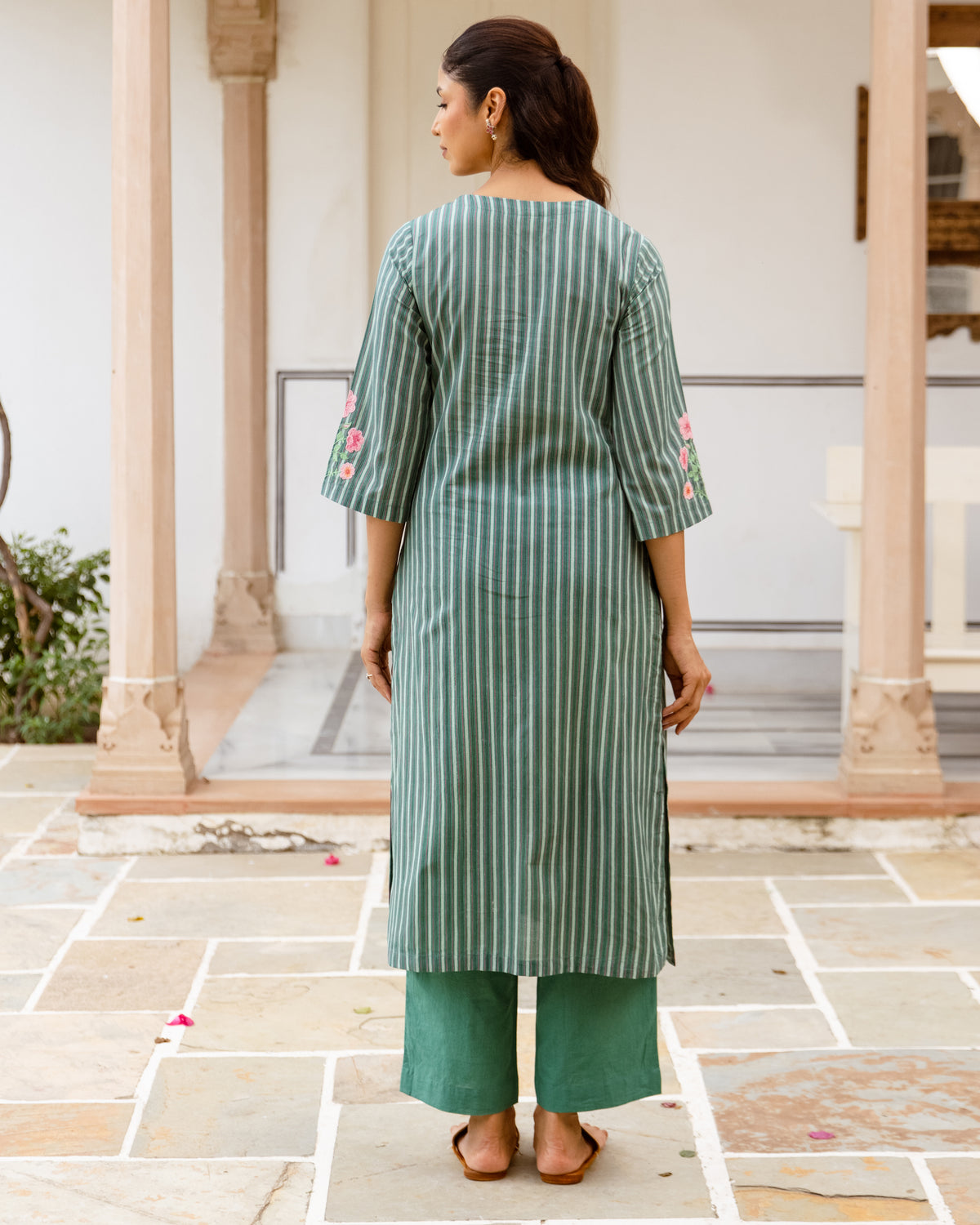 Sage Green Kurta(Pant Not Included)