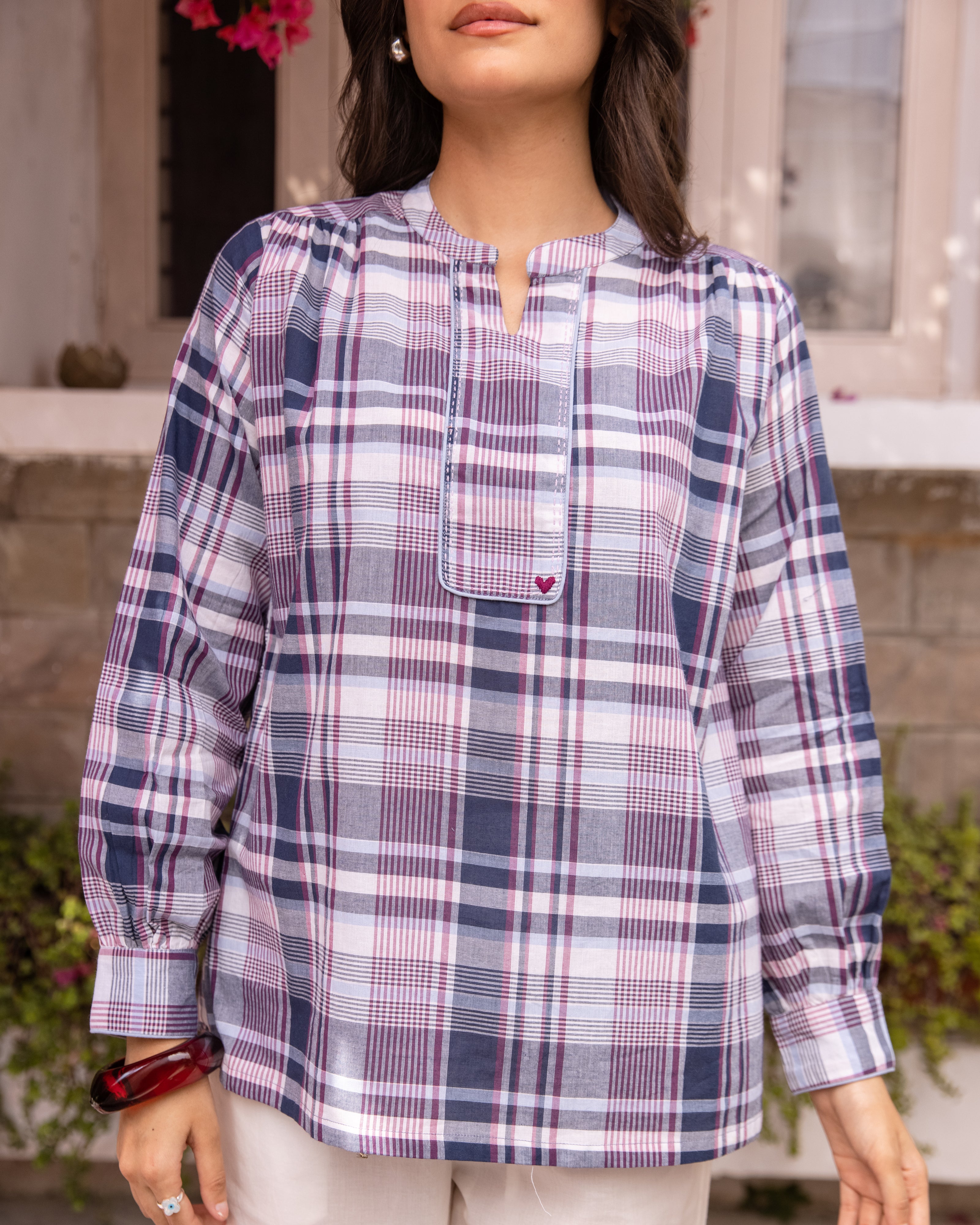 Dusty Lavender Blue Short Top