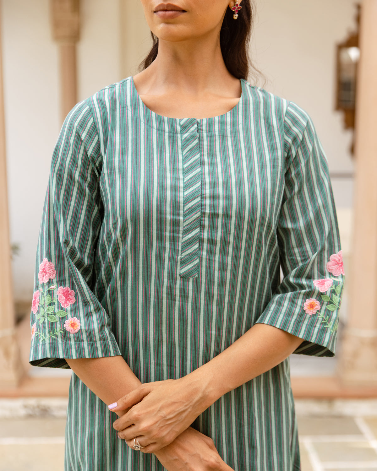 Sage Green Kurta(Pant Not Included)