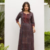 Navy Blue Cotton Printed Kurta For Women's