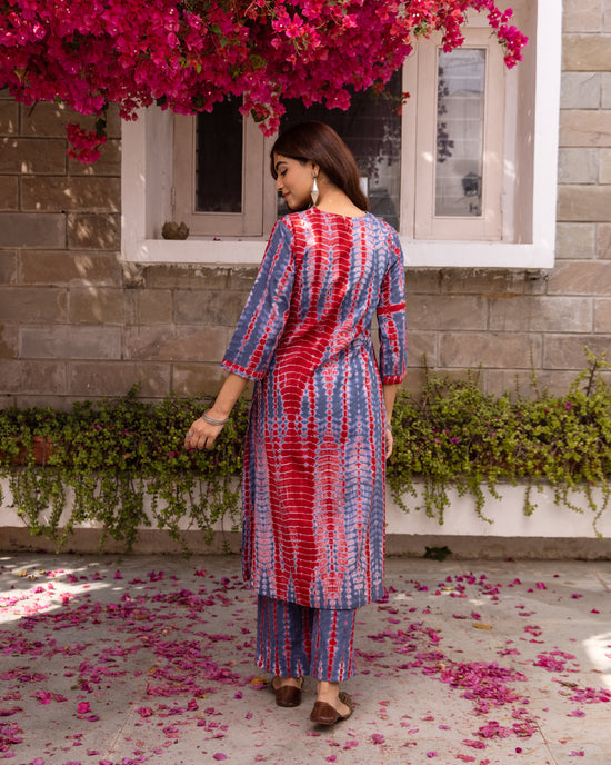Red & Blue Kurta Pant