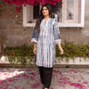 Black & Off White Kurta Salwar Set