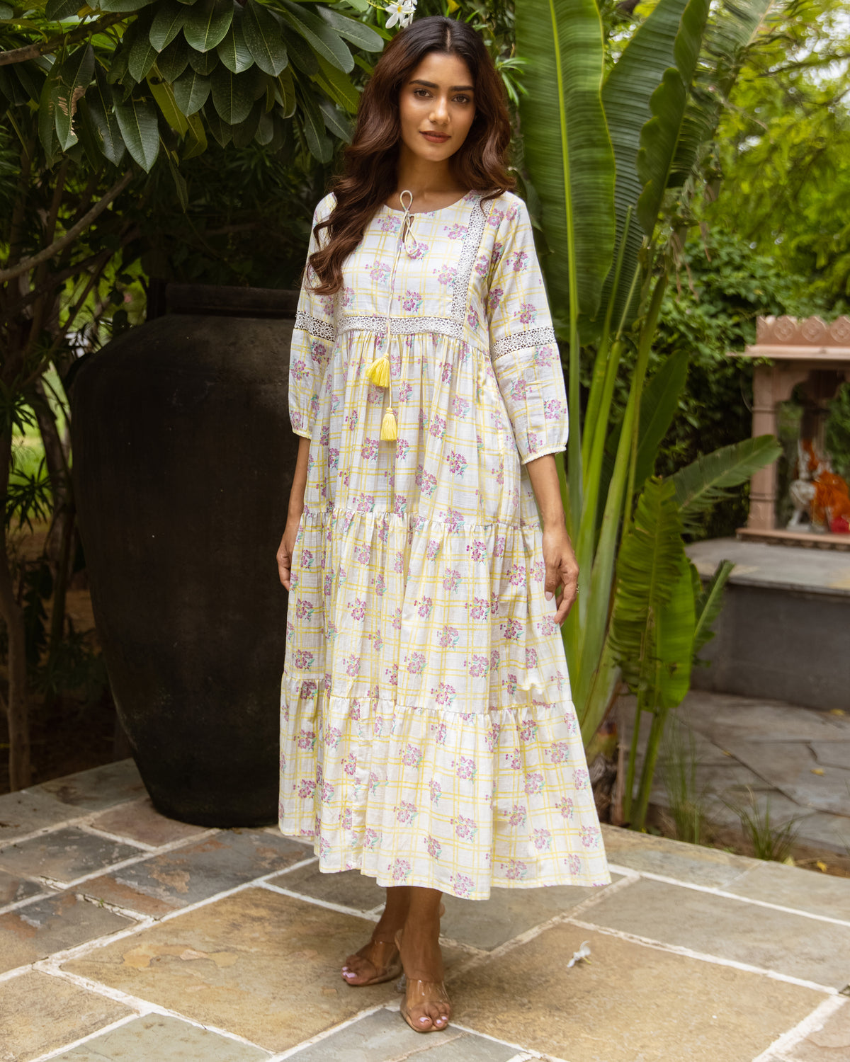 Cream and Lavender Dress
