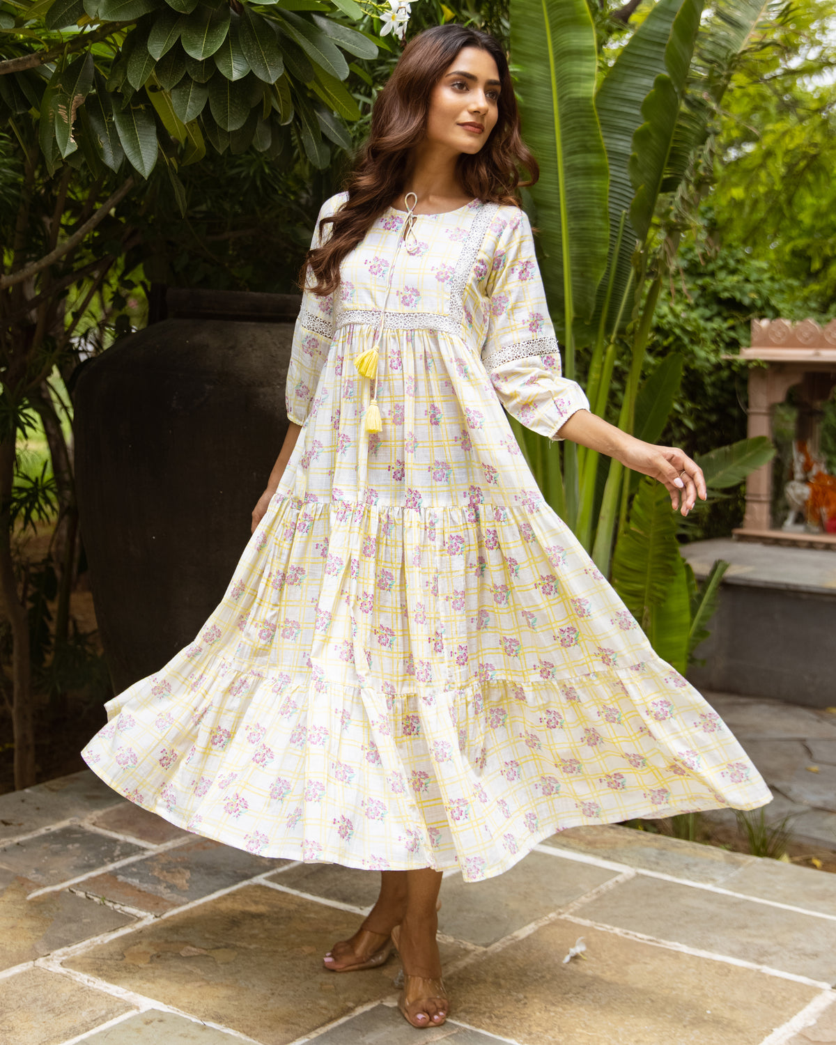 Cream and Lavender Dress