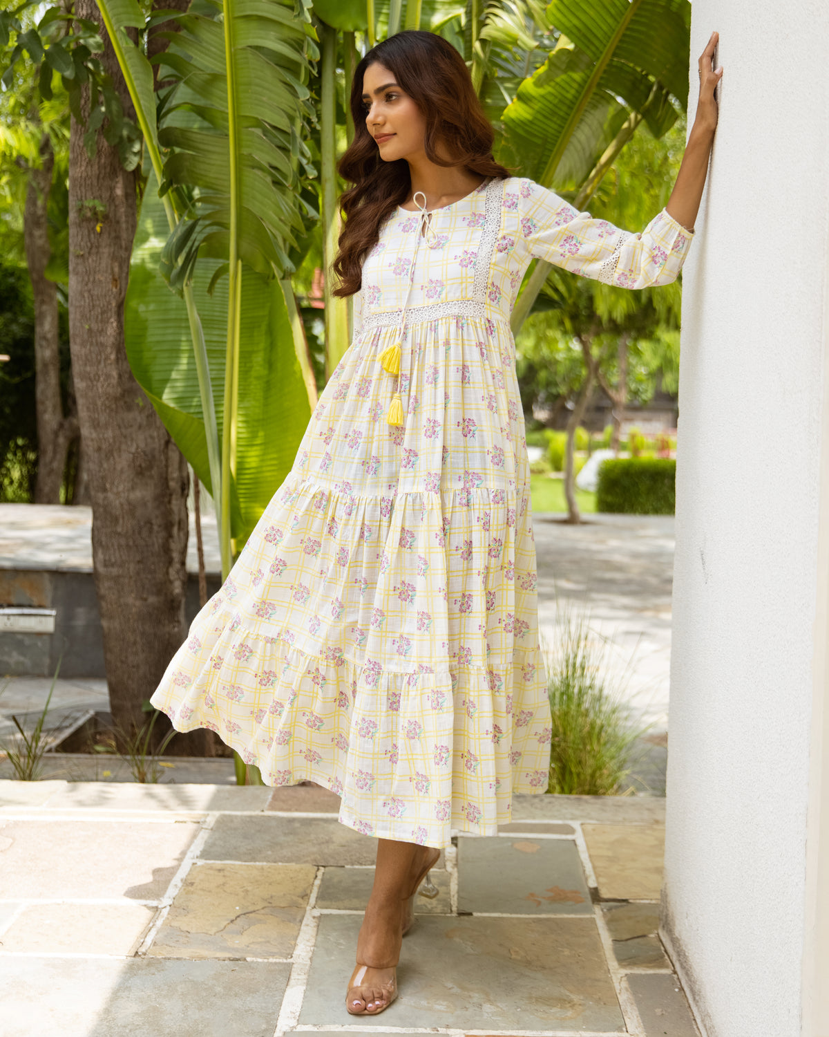 Cream and Lavender Dress