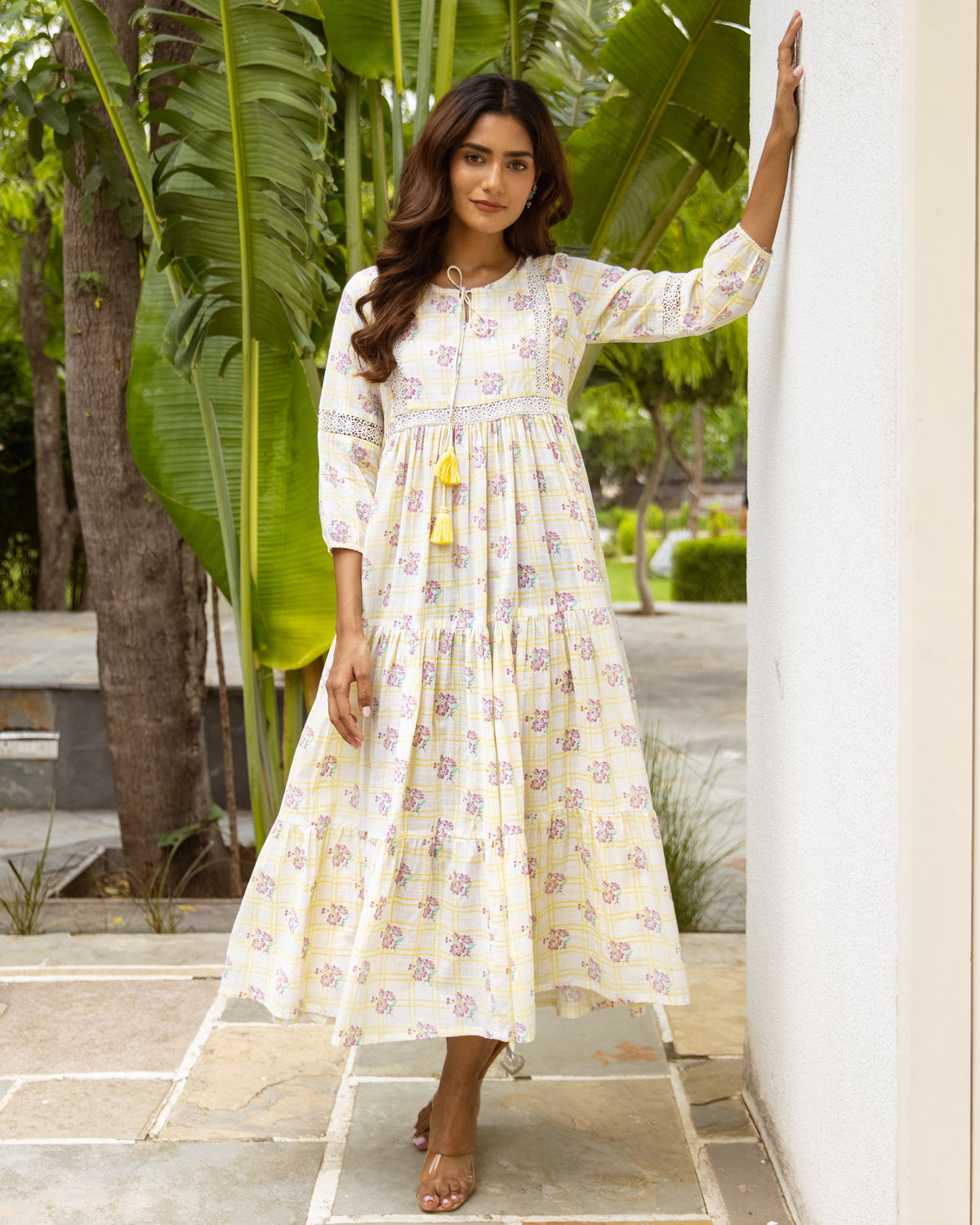 Cream and Lavender Dress