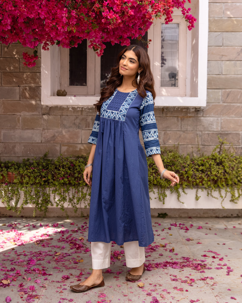 Indigo Kurta( Pant Not Included)
