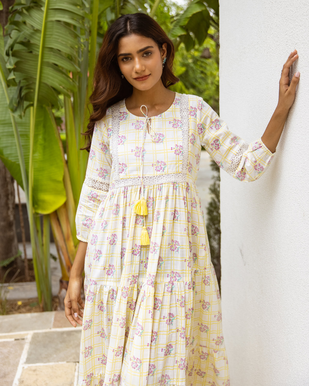 Cream and Lavender Dress