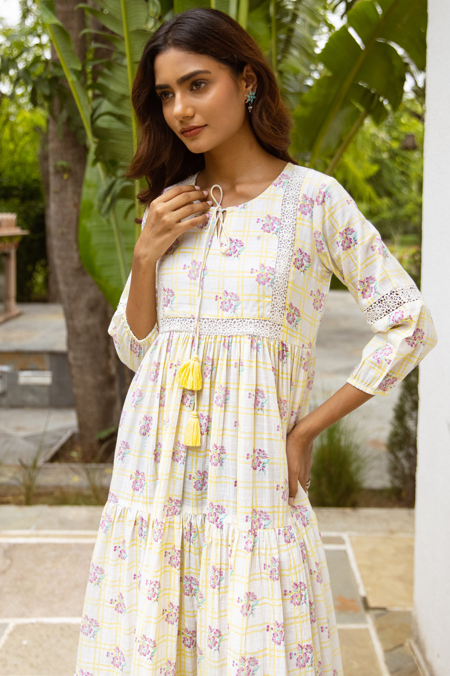 Cream and Lavender Dress