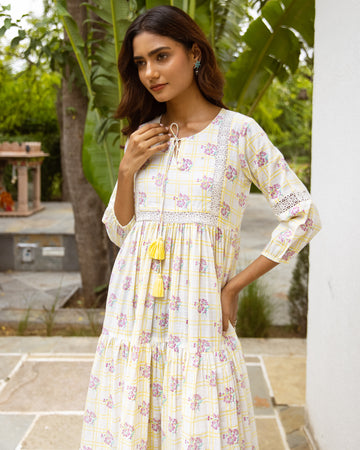 Cream and Lavender Dress