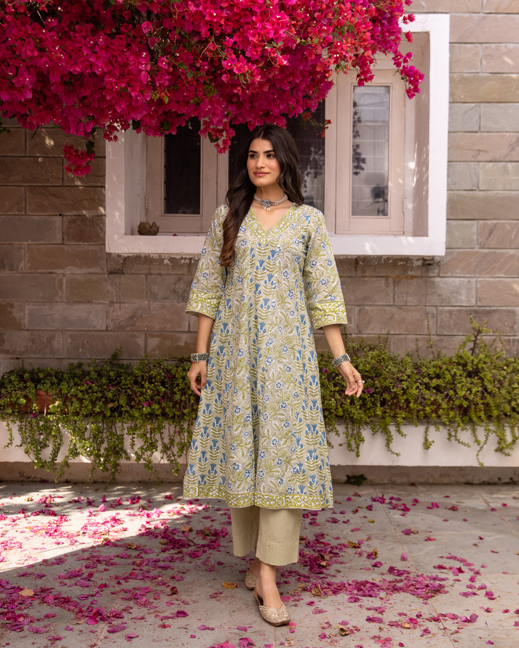 Sage Green Kurta (Pant Not Included )