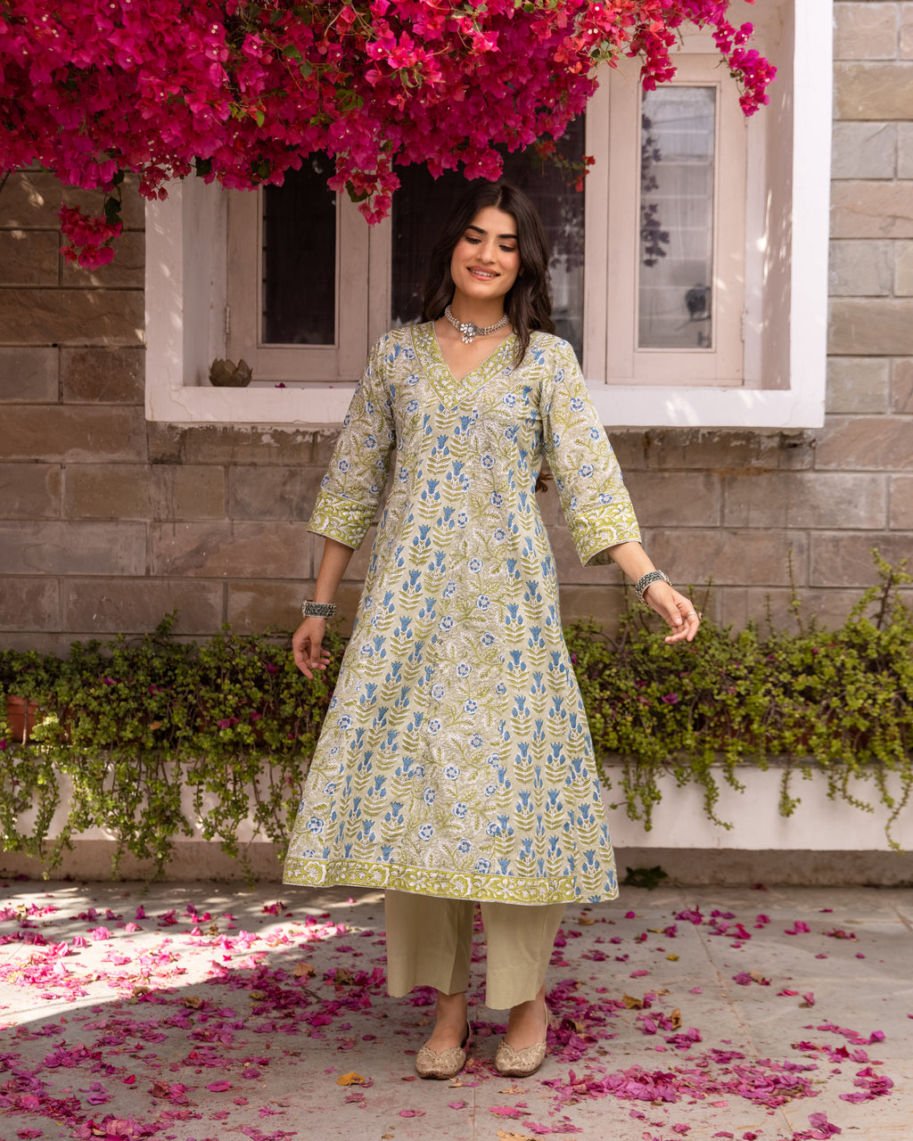 Sage Green Kurta (Pant Not Included )