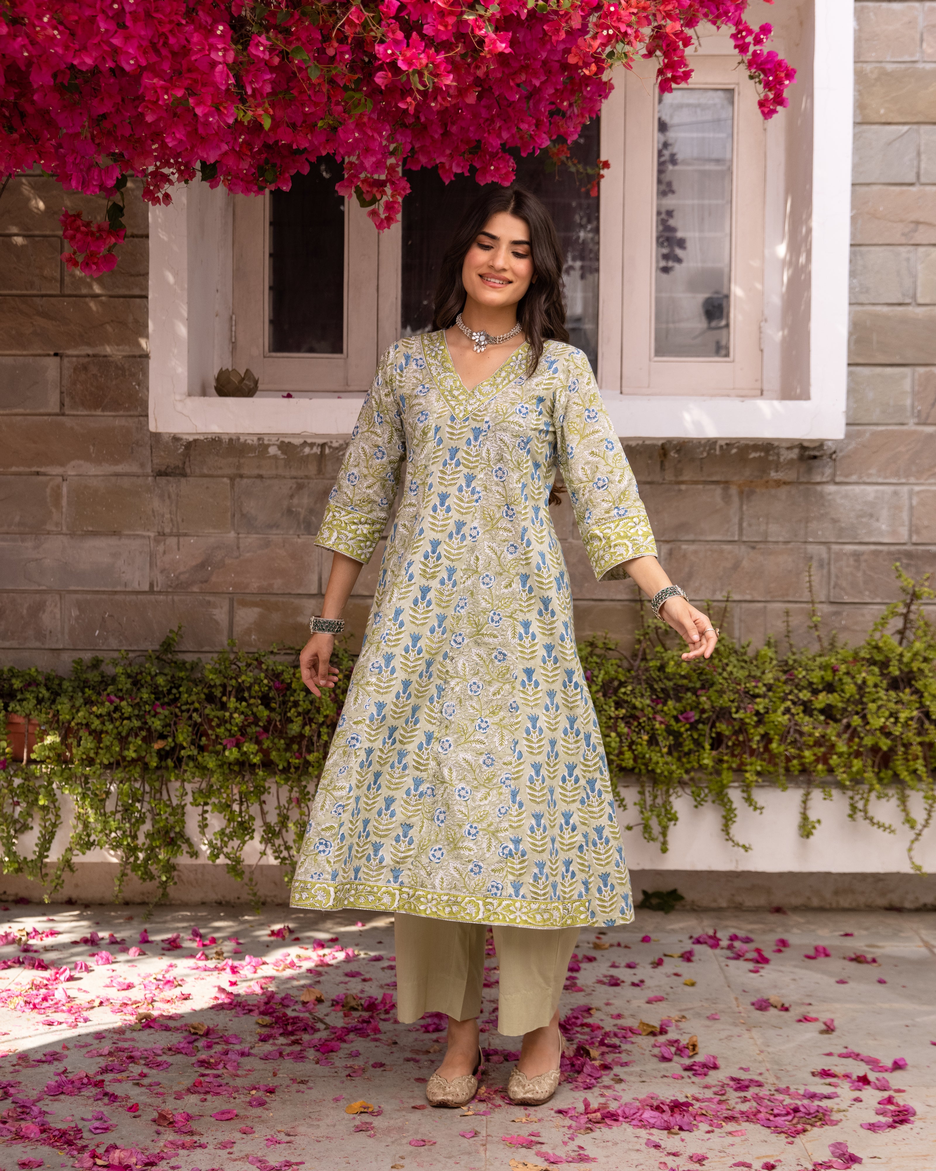 Sage Green Kurta (Pant Not Included )
