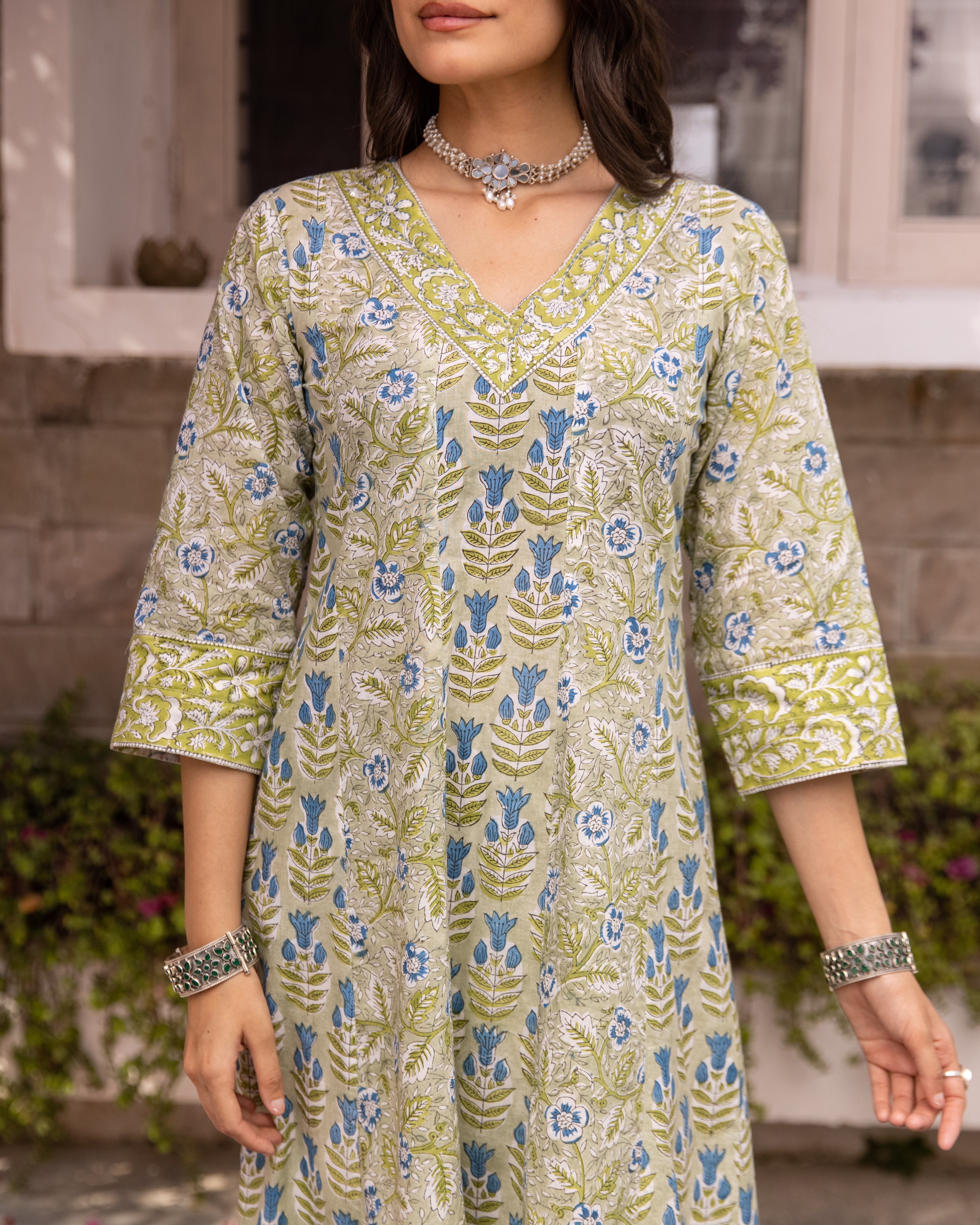Sage Green Kurta (Pant Not Included )