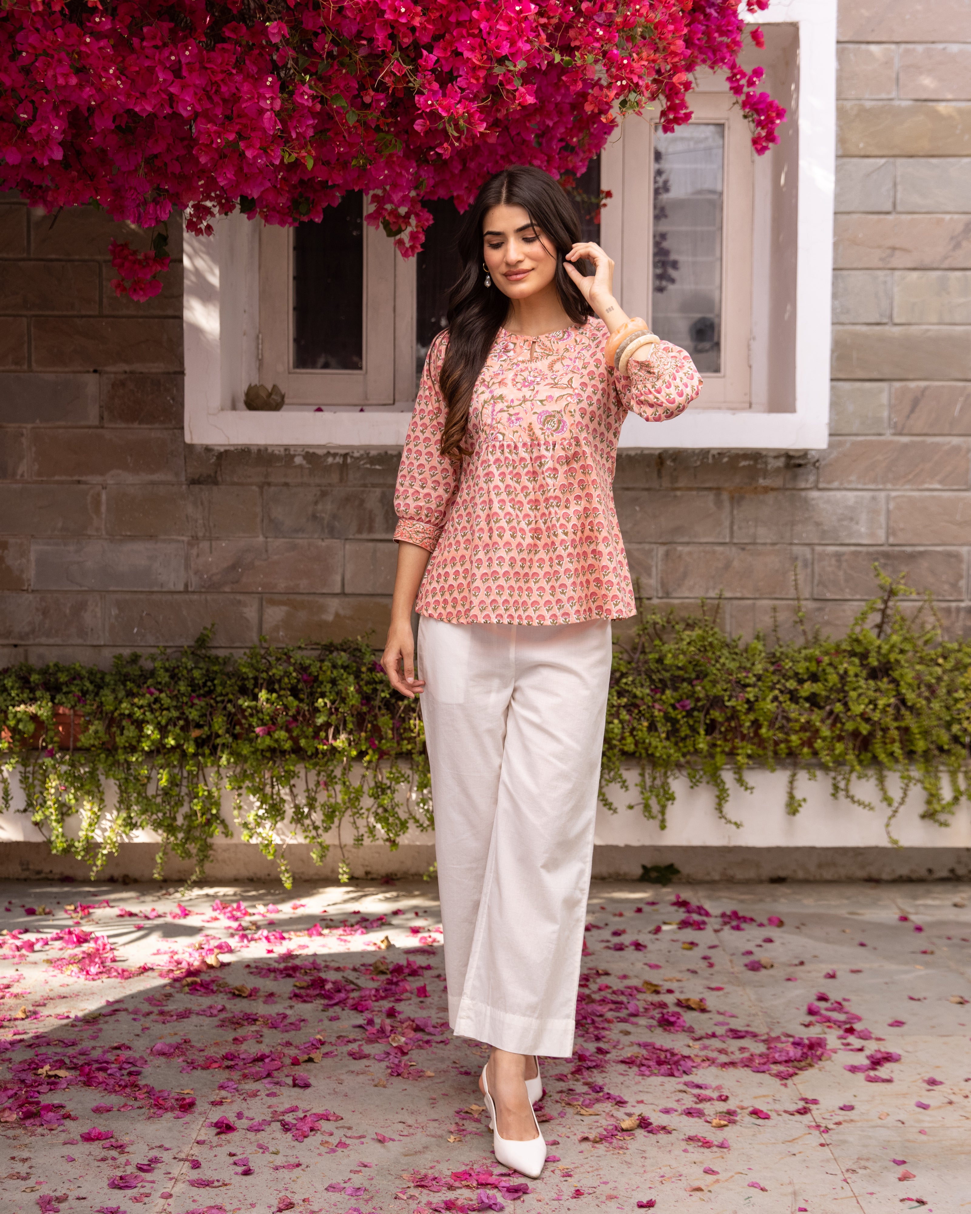 Blush Pink Cotton Short Top