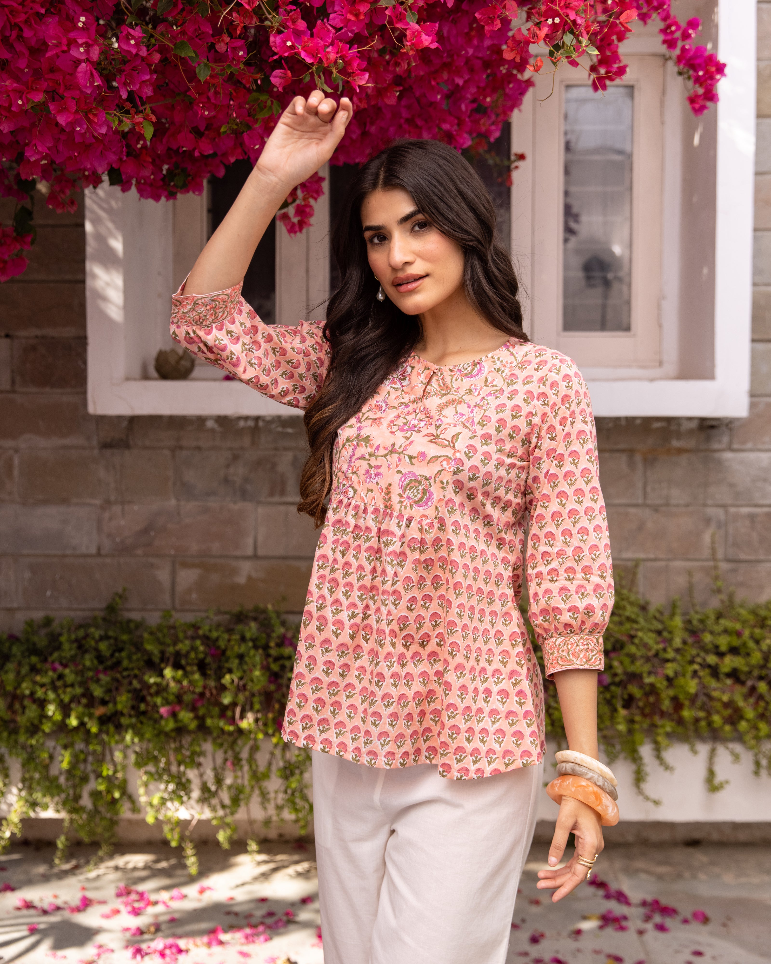 Blush Pink Cotton Short Top