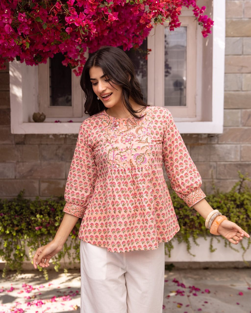 Blush Pink Cotton Short Top