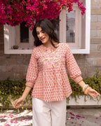 Blush Pink Cotton Short Top