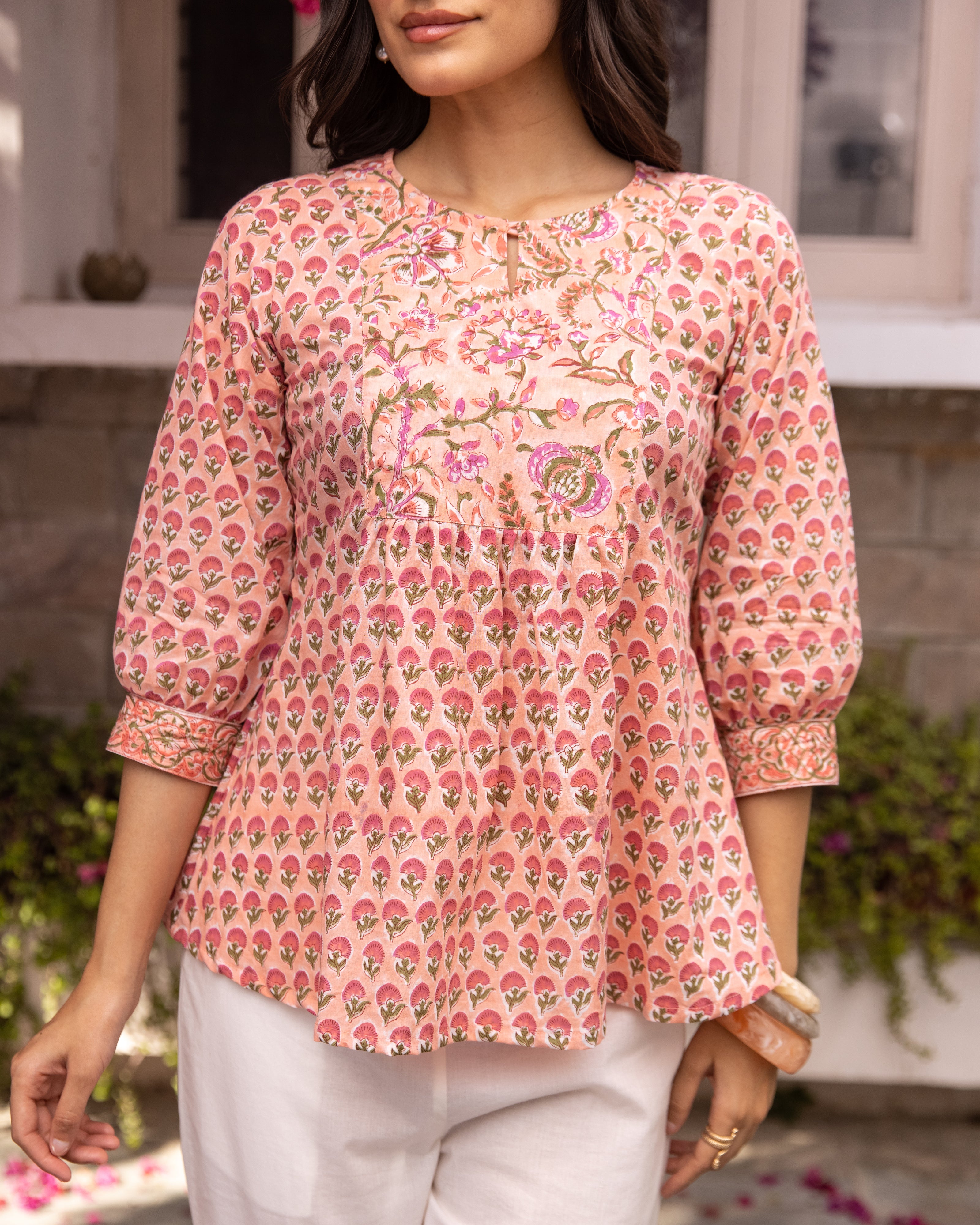 Blush Pink Cotton Short Top