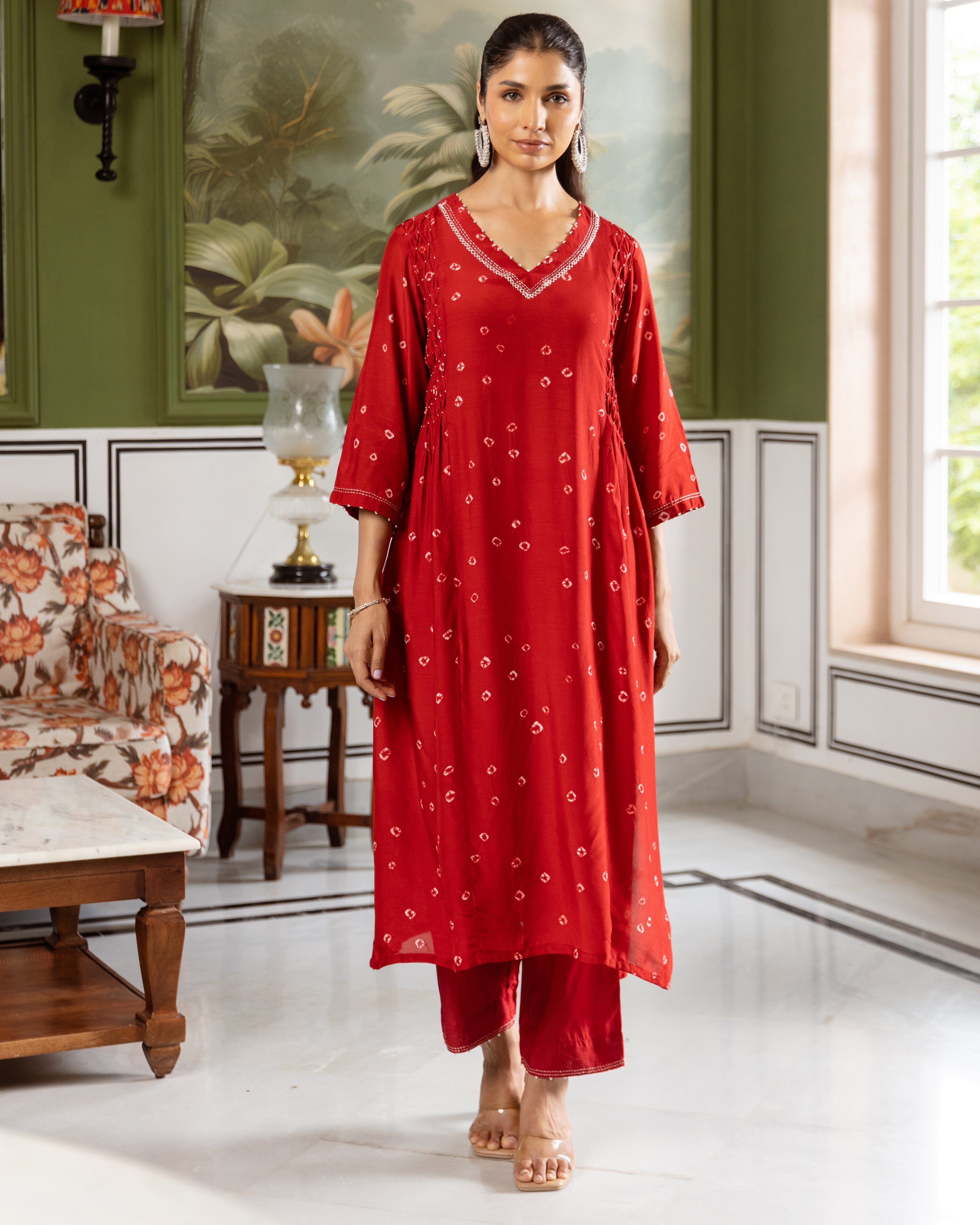 Vermilion Modal Muslin Kurta Pant