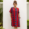 Red Cotton Dress For Women's