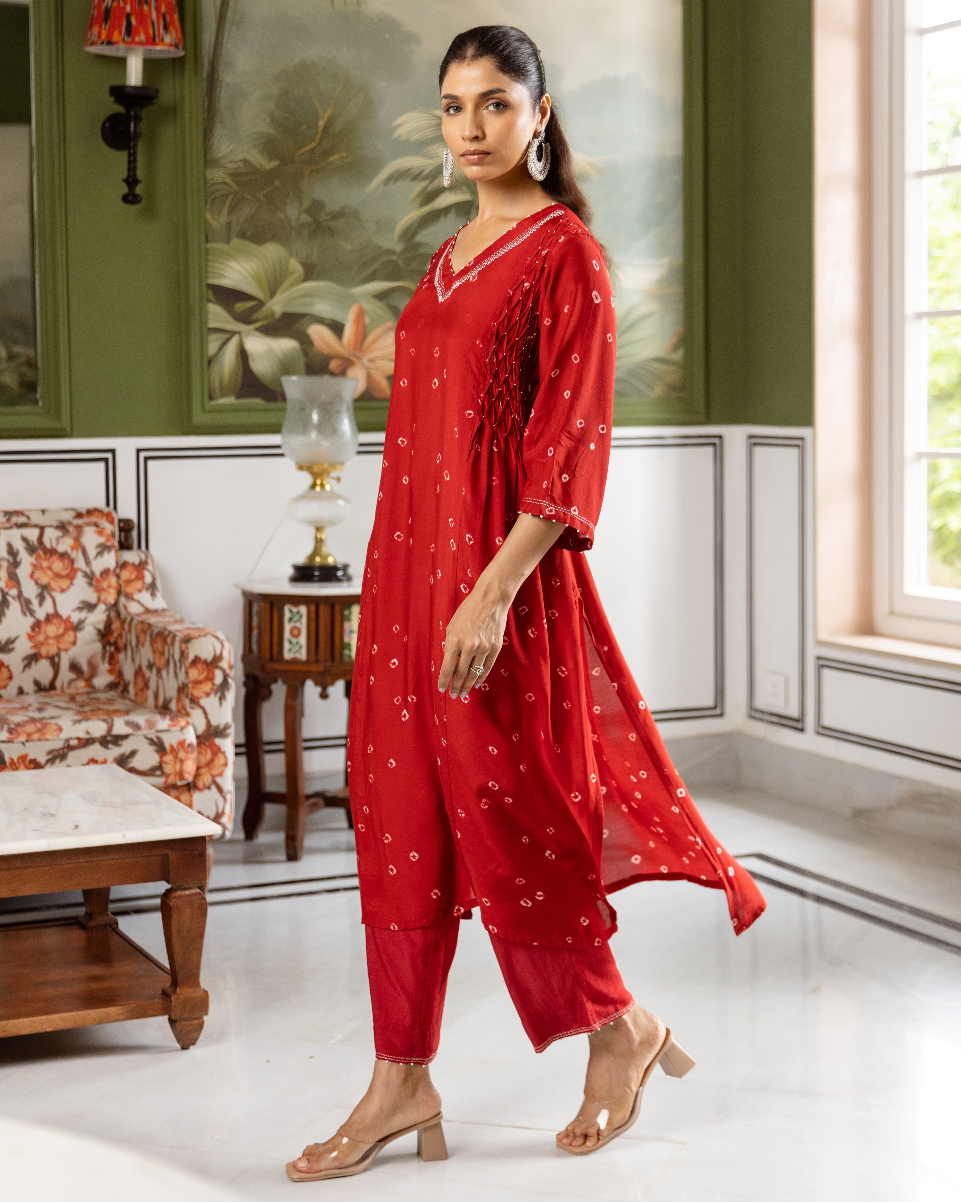 Vermilion Modal Muslin Kurta Pant