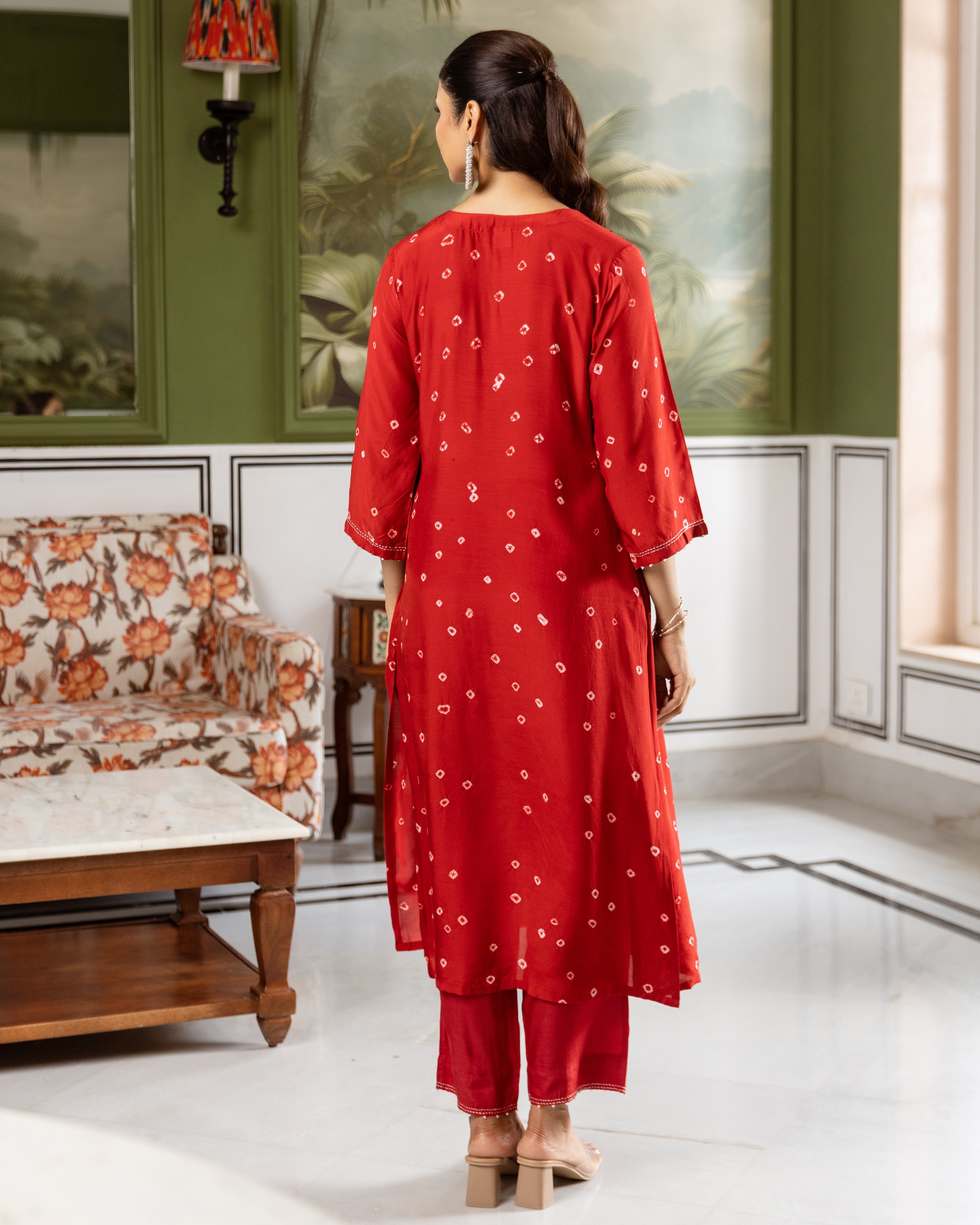 Vermilion Modal Muslin Kurta Pant