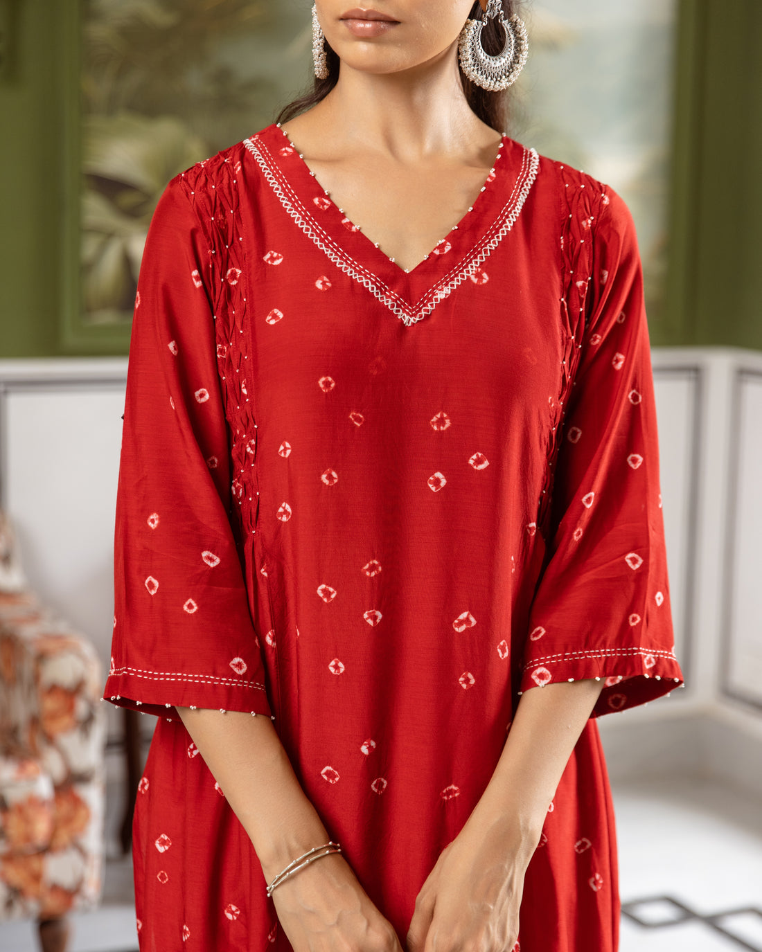 Vermilion Modal Muslin Kurta Pant