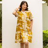 Mustard Abstract Print Dress