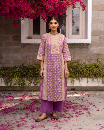 Purple Cotton Palazzo
