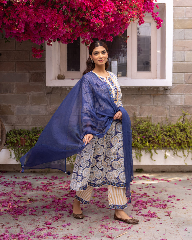 Indigo Blue Kurta Pant(Dupatta Not Included)