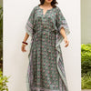 Cotton Block Printed Kaftan Dress For Women's