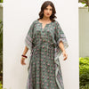 Cotton Block Printed Kaftan Dress For Women's