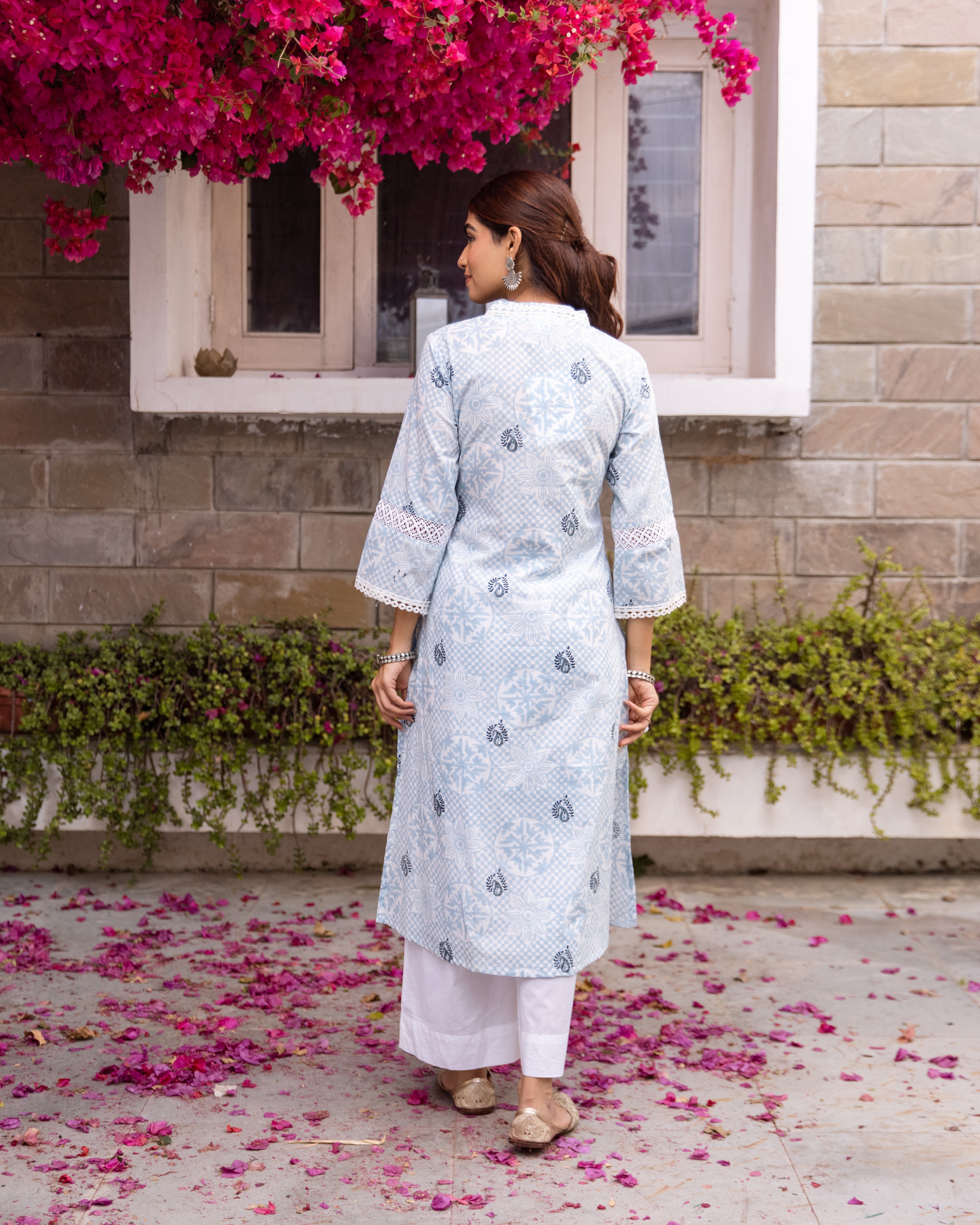 Ice Blue Kurta(Pant Not Included)