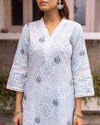 Ice Blue Kurta(Pant Not Included)