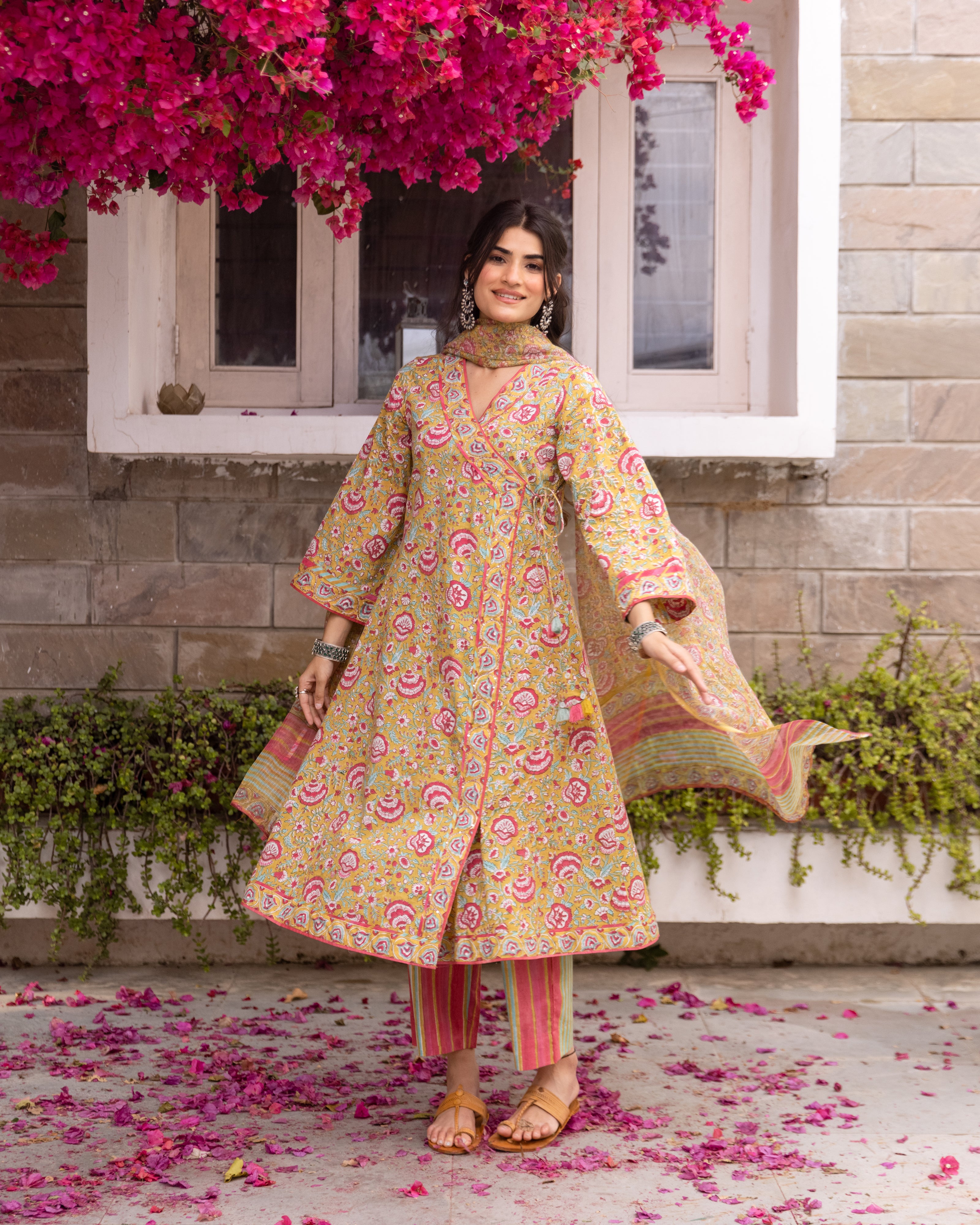 Coral Peach Complete Suit Set