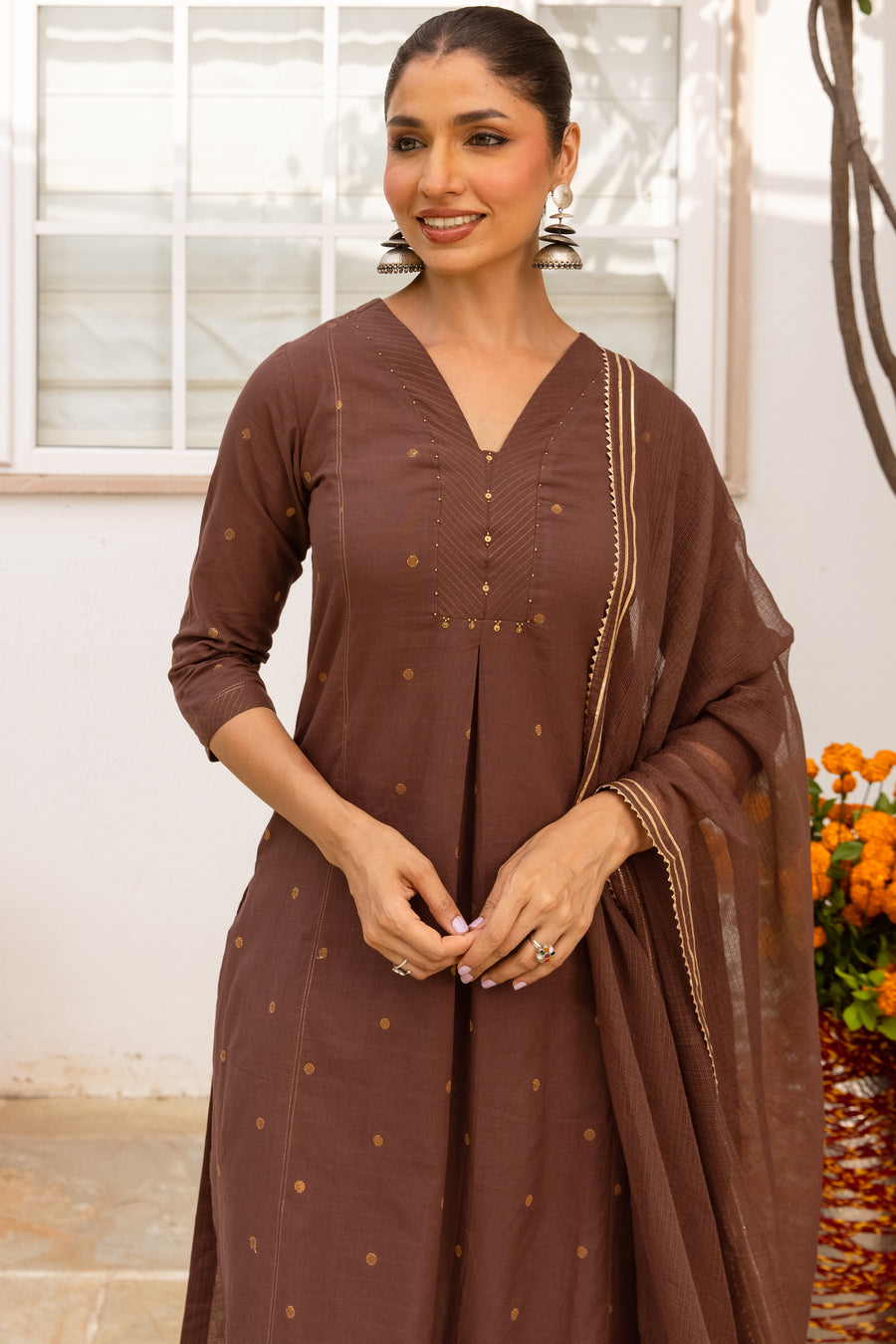 Deep Taupe Brown Complete Suit Set