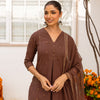 Deep Taupe Brown Complete Suit Set